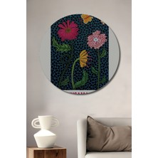 Teona Ahşap Yayoi Kusama Çiçek Desenli Ahşap Mdf Dekoratif Ev/işyeri Duvar Tablo Yuvarlak Ev/işyeri Duvar Tablo