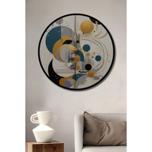 Teona Ahşap Çerçeve Görünümlü Soyut Dekoratif Ahşap Mdf Işyeri Duvar Tablo Sanatı Yuvarlak Işyeri Duvar Tablo