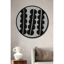 Teona Ahşap Çerçeve Görünümlü Minimalist Siyah Beyaz Soyut Ahşap Mdf Dekoratif Tablo Yuvarlak Tablo