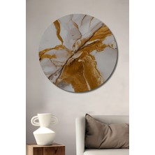 Teona Ahşap Soyut Mermer Doku Dekoratif Ahşap Mdf Ev/işyeri Duvar Tablo Yuvarlak Ev/işyeri Duvar Tablo