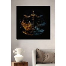 Teona Ahşap Çerçeve Görünümlü Ateş ve Su Denge Dekoratif Ahşap Mdf Ev Duvar Tablo Dikdörtgen Ev Duvar Tablo