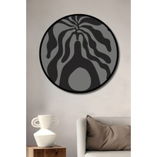 Teona Ahşap Çerçeve Görünümlü Soyut Dalgalı Dekoratif Ahşap Mdf Ev Duvar Tablo Yuvarlak Ev Duvar Tablo