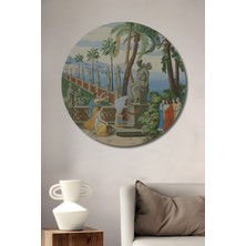 Teona Ahşap Antik Dönem Troya Bahçesi Dekoratif Ahşap Mdf Ev/işyeri Duvar Tablo Yuvarlak Ev/işyeri Duvar Tablo