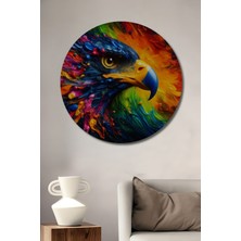 Teona Ahşap Renkli Kartal Soyut Dekoratif Ahşap Mdf Ev/işyeri Duvar Tablo Yuvarlak Ev/işyeri Duvar Tablo