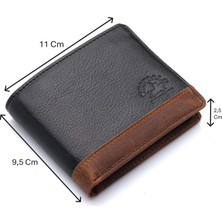 Westpolo Hakiki Deri Kağıt Para ve Bol Kart Bölmeli Erkek Cüzdanı - Siyah-G2 Taba