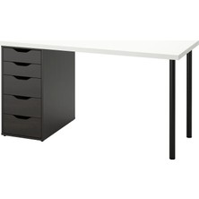 IKEA Alex Çalışma Masası Beyaz Venge 140 x 60 cm Lagkapten Adıls