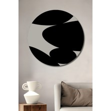 Teona Ahşap Soyut Sanat Siyah Beyaz Ahşap Mdf Dekoratif Ev/işyeri Duvar Tablo Yuvarlak Ev/işyeri Duvar Tablo