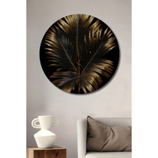 Teona Ahşap Altın Yaprak Ahşap Mdf Dekoratif Ev/işyeri Duvar Tablo Yuvarlak Ev/işyeri Duvar Tablo