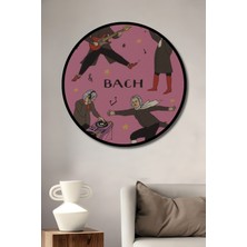 Teona Ahşap Çerçeve Görünümlü Bach Müzikal Macera Dekoratif Ahşap Mdf Ev Duvar Tablo Yuvarlak Ev Duvar Tablo