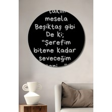 Teona Ahşap Siyah Beyaz Takım Ruhuyla Dekoratif Ahşap Mdf Ev/işyeri Duvar Tablo Yuvarlak Ev/işyeri Duvar Tablo