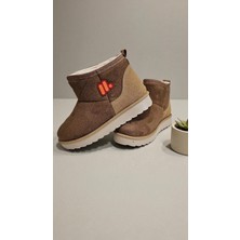 Beyaz Bebe Süet Unisex Suya Dayanıklı Içi Kürklü Bot