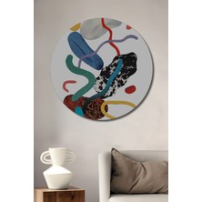 Teona Ahşap Soyut Sanat Dekoratif Ahşap Mdf Ev/işyeri Duvar Tablo Yuvarlak Ev/işyeri Duvar Tablo