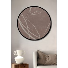 Teona Ahşap Çerçeve Görünümlü Soyut Sanat Dekoratif Ahşap Mdf Işyeri Duvar Tablo Yuvarlak Işyeri Duvar Tablo