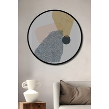 Teona Ahşap Çerçeve Görünümlü Soyut Sanat Dekoratif Ahşap Mdf Işyeri Duvar Tablo Yuvarlak Işyeri Duvar Tablo