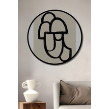 Teona Ahşap Çerçeve Görünümlü Soyut Sanat Dekoratif Ahşap Mdf Işyeri Duvar Tablo Yuvarlak Işyeri Duvar Tablo