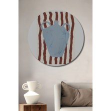 Teona Ahşap Mavi Vazo Dekoratif Ahşap Mdf Ev/işyeri Duvar Tablo Yuvarlak Ev/işyeri Duvar Tablo