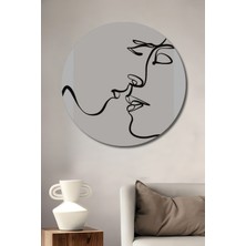 Teona Ahşap Minimalist Çizgi Sanatı Dekoratif Ahşap Mdf Ev/işyeri Duvar Tablo Yuvarlak Ev/işyeri Duvar Tablo