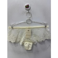 Belvü Kadın Dantelli Hipster Kırık Beyaz Külot