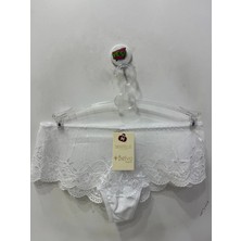 Belvü Kadın Dantelli Hipster Beyaz Külot