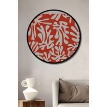 Teona Ahşap Çerçeve Görünümlü Matisse Soyut Desenli Ahşap Mdf Dekoratif Ev Duvar Tablo Yuvarlak Ev Duvar Tablo