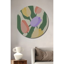 Teona Ahşap Çiçek Pazarı Lizbon Dekoratif Ahşap Mdf Ev/işyeri Duvar Tablo Yuvarlak Ev/işyeri Duvar Tablo