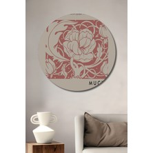Teona Ahşap Art Nouveau Alphonse Mucha Dekoratif Ahşap Mdf Ev/işyeri Duvar Tablo Yuvarlak Ev/işyeri Duvar Tablo