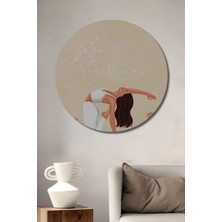 Teona Ahşap Yoga Yapan Kadın Yay Burcu Dekoratif Ahşap Mdf Ev/işyeri Duvar Tablo Yuvarlak Ev/işyeri Duvar Tablo