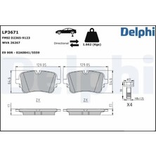 Delphi LP3671 Arka Fren Balatasi 4M0698451AB 4M0698451AC 4M0698451AD