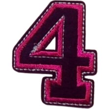 Zmc Bilişim Aplike Ütü Ile Yapışan 4  Rakamı  Arma 4x4 cm