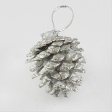 Hg.Aksesuar 6'lı Gümüş Kozalak Yılbaşı Ağaç Süsü