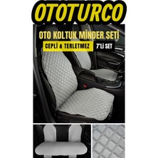 Ergonomik,ortopedik,suni Deri(Vinil) Kapitoneli Lüks Ototurco Koltuk Kılıfı-Minderi (7li Tam Set)