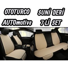 Ergonomik,ortopedik,suni Deri(Vinil) Kapitoneli Lüks Ototurco Koltuk Kılıfı-Minderi (7li Tam Set)