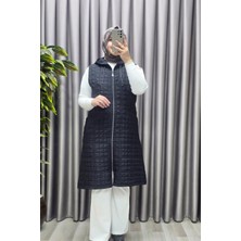 Elmas Tesettür Kadın Giyim Büyük Beden 4031 Kapıtone Dik Cep Yelek