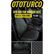 Ergonomik,ortopedik,suni Deri(Vinil) Kapitoneli Lüks Ototurco Koltuk Kılıfı-Minderi (7li Tam Set)