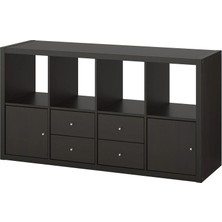 IKEA Kallax Açık Raf Ünitesi Venge 77 x 147 cm Çekmeceli ve Kapaklı