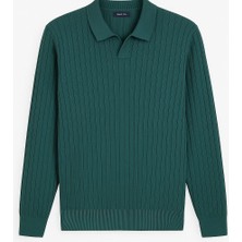 CGA Erkek Yeşil Yakalı Triko Erkek Triko Kazak Yakalı Erkek Kazak