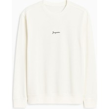 CGA Erkek Beyaz Sweatshirt Ince Modal Kumaş Sweatshirt