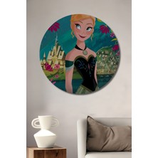 Teona Ahşap Frozen Anna Ahşap Mdf Dekoratif Ev/işyeri Duvar Tablo Yuvarlak Ev/işyeri Duvar Tablo