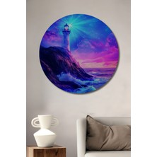 Teona Ahşap Büyülü Deniz Feneri Dekoratif Ahşap Mdf Ev/işyeri Duvar Tablo Yuvarlak Ev/işyeri Duvar Tablo