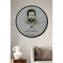 Teona Ahşap Çerçeve Görünümlü Cahit Zarifoğlu Ahşap Mdf Dekoratif Ev Duvar Tablo Yuvarlak Ev Duvar Tablo