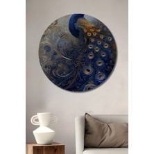 Teona Ahşap Görkemli Tavus Kuşu Dekoratif Ahşap Mdf Ev/işyeri Duvar Tablo Yuvarlak Ev/işyeri Duvar Tablo