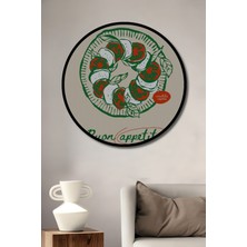 Teona Ahşap Çerçeve Görünümlü Italyan Mutfak Temalı Dekoratif Ahşap Mdf Ev Duvar Tablo Yuvarlak Ev Duvar Tablo