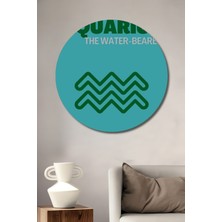 Teona Ahşap Kova Burcu Ahşap Mdf Dekoratif Ev/işyeri Duvar Tablo Yuvarlak Ev/işyeri Duvar Tablo