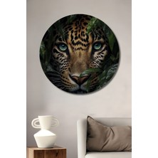 Teona Ahşap Leopar Vahşi Doğa Dekoratif Ahşap Mdf Ev/işyeri Duvar Tablo Yuvarlak Ev/işyeri Duvar Tablo