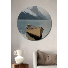 Teona Ahşap Dağların Sessizliği Dekoratif Ahşap Mdf Ev/işyeri Duvar Tablo Yuvarlak Ev/işyeri Duvar Tablo