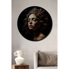 Teona Ahşap Çerçeve Görünümlü Sonbahar Büyüsü Dekoratif Ahşap Mdf Ev Duvar Tablo Yuvarlak Ev Duvar Tablo