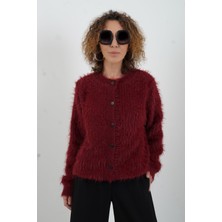 Zelish My Sister Bordo Sakallı Düğmeli Hırka