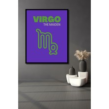 Teona Ahşap Çerçeve Görünümlü Başak Burcu Ahşap Mdf Dekoratif Ev Duvar Tablo Dikdörtgen Ev Duvar Tablo