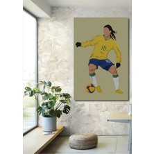 Teona Ahşap Brezilya Efsanesi Futbolcu Dekoratif Ahşap Mdf Tablo Dikdörtgen Tablo