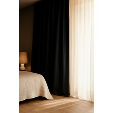 Siyah - Karartma Perde Blackout -Pilesiz - Tek Kanat - S9268